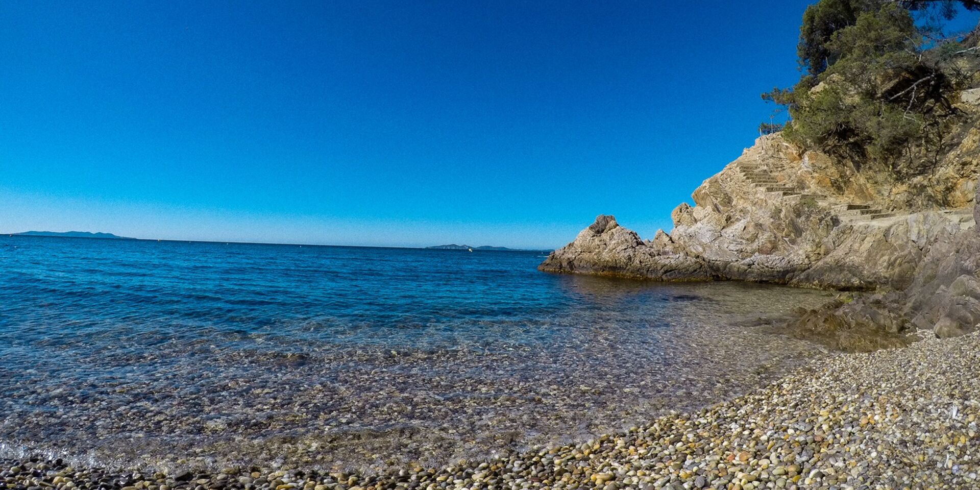 A sand and shingle beach in Bormes