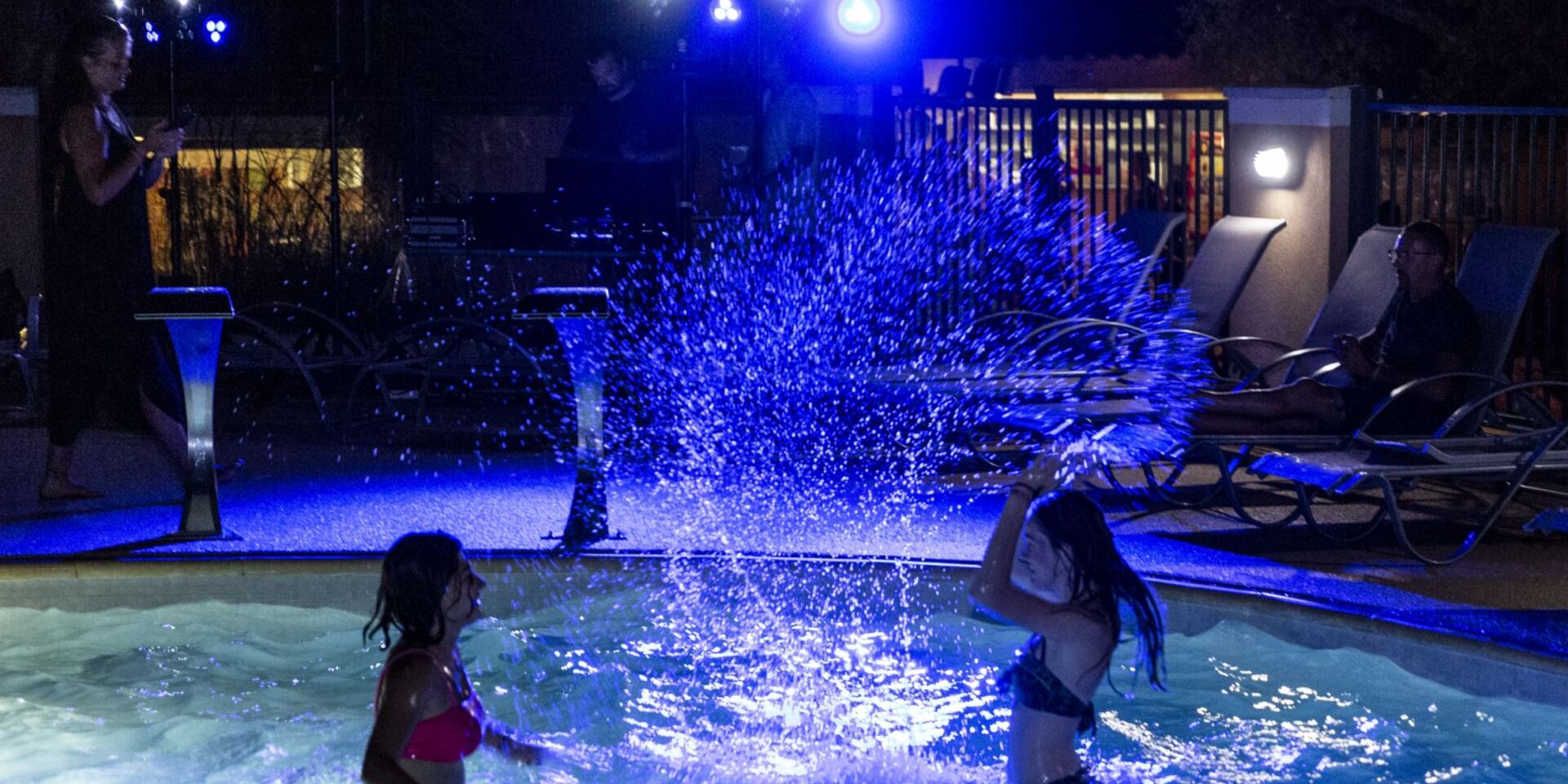 Pool party at the campsite's water park pools