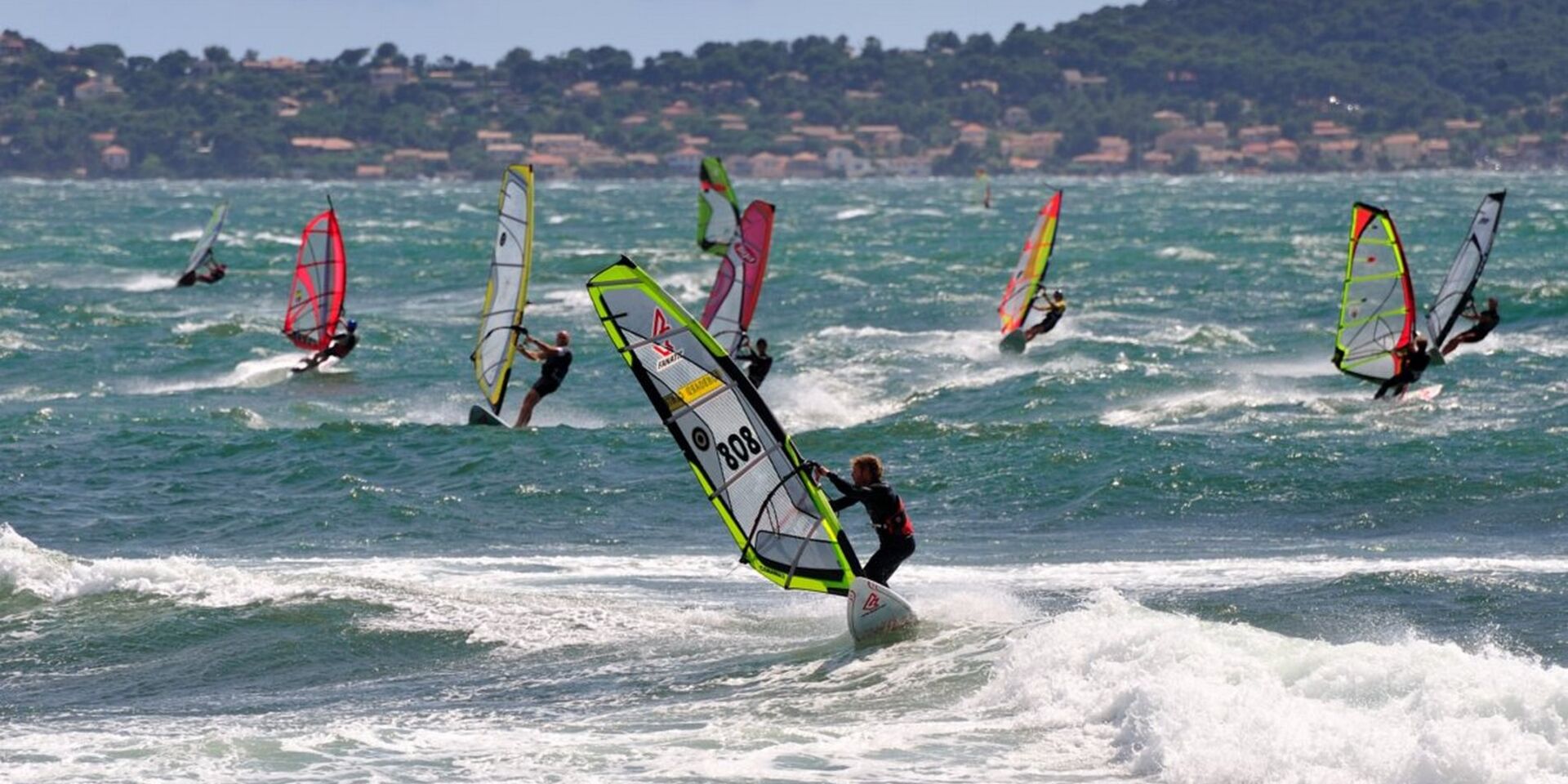 Windsurfing on Plage de l'Almanarre beach in Hyères