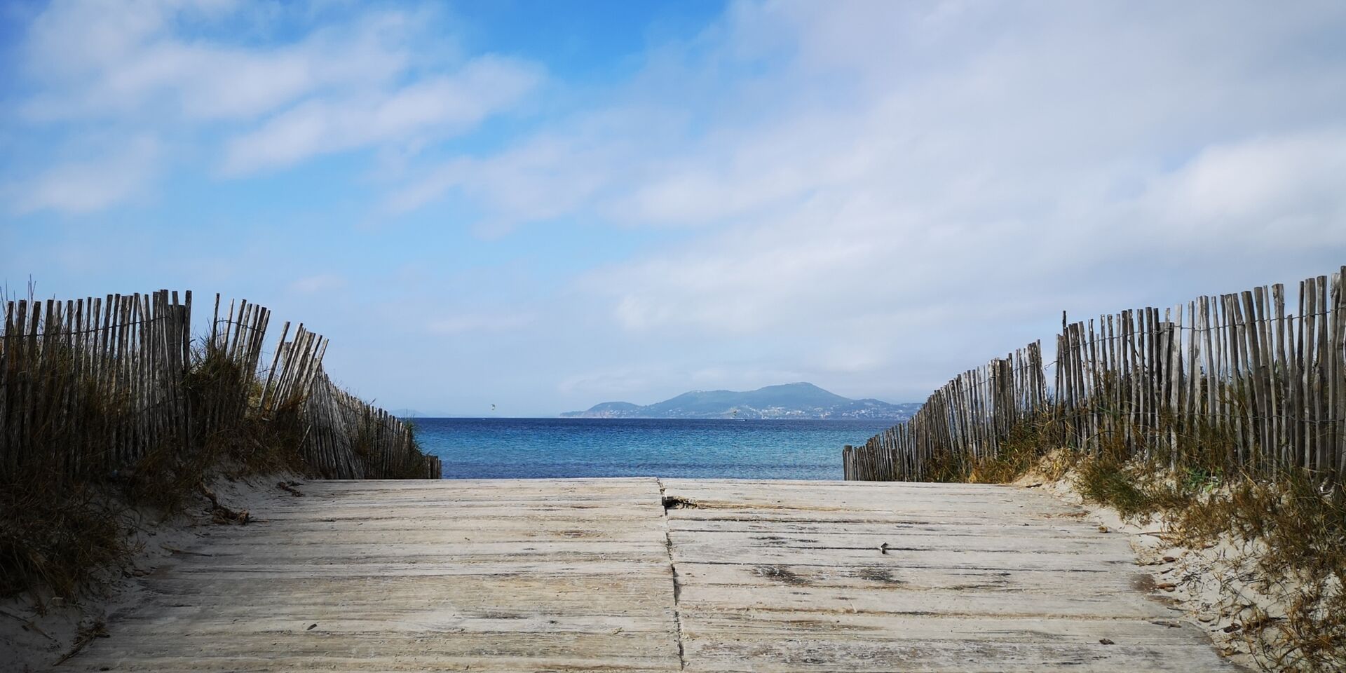 A sandy beach in Hyères, Var, French Riviera-Côte d'Azur