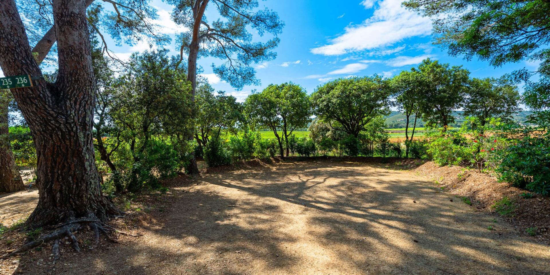 XXL pitch for large tent at seaside campsite Var